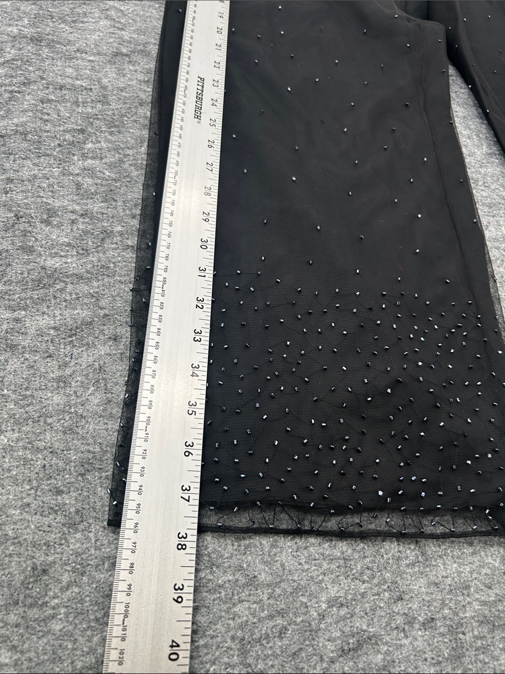 Ann Taylor Black Embellished Wide-Leg Kids Bottoms Sequined Pants Sz 8P - Picture 4 of 13